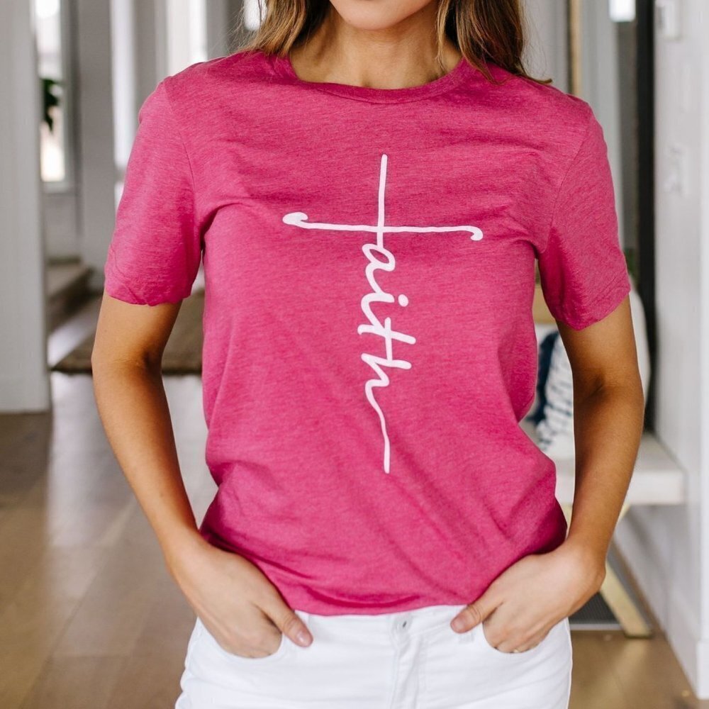 Vertical Faith Cross Graphic Tee